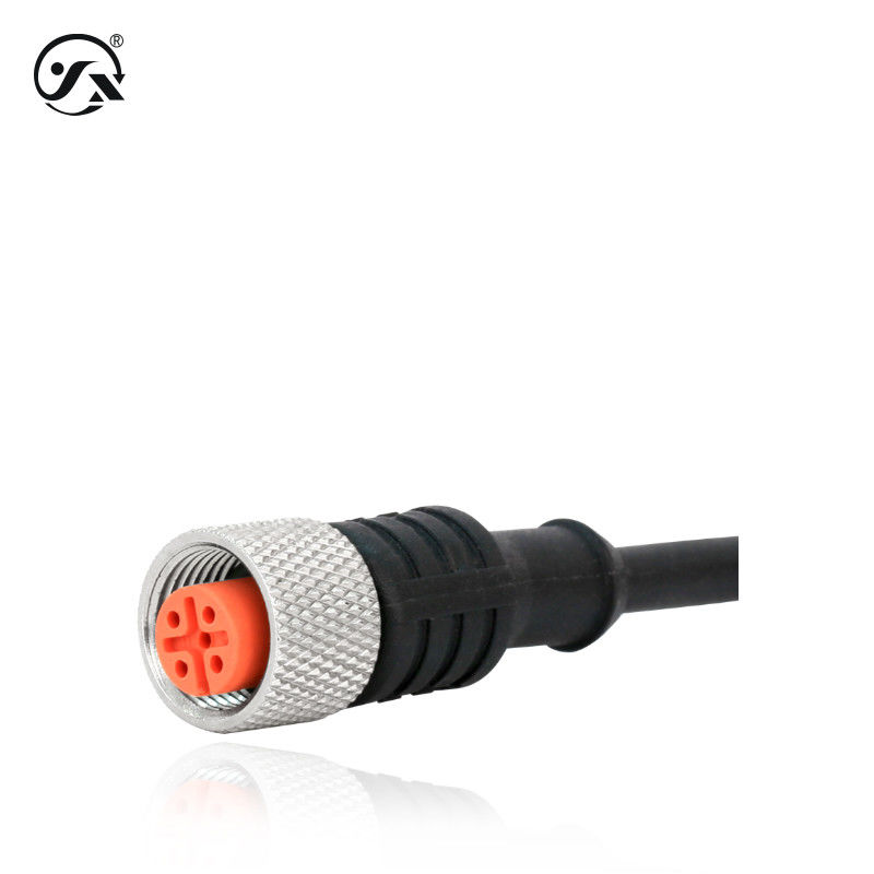 Black Installation Accessories IP65 IP67 IP68 IP69K M12 Aviation Plug With Cord